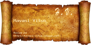 Havasi Vitus névjegykártya